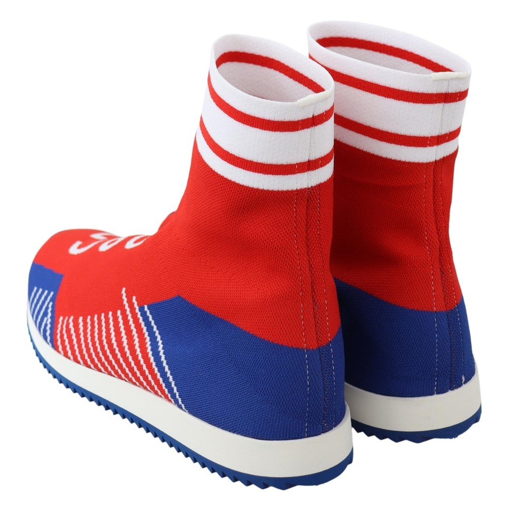 Dolce & Gabbana Blue Red Sorrento Logo Sneakers Socks Shoes - Picture 6 of 6